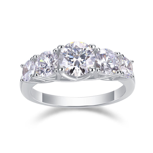 Deep Affection - Set With 1-carat Top-quality Moissanite S925 Silver And Platinum-plated Diamond Wedding Ring. The Ring Can Be Tested With A Diamond Pen In Gold And Rose Gold