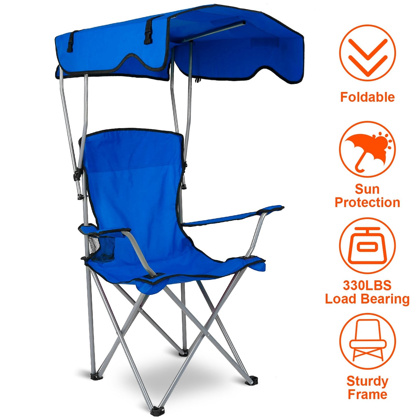Camping Chair With Sunshade, Foldable Portable Rain Shelter Chair, Supports 330LBS, Banned On Walmart Platform