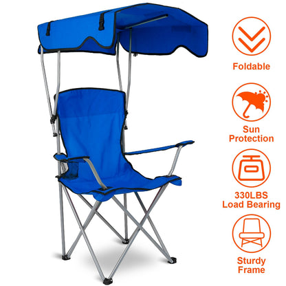 Camping Chair With Sunshade, Foldable Portable Rain Shelter Chair, Supports 330LBS, Banned On Walmart Platform