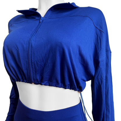 European And American-style Sexy Drawstring Waist Cinching Midriff-baring Tight Pants Two-piece Set